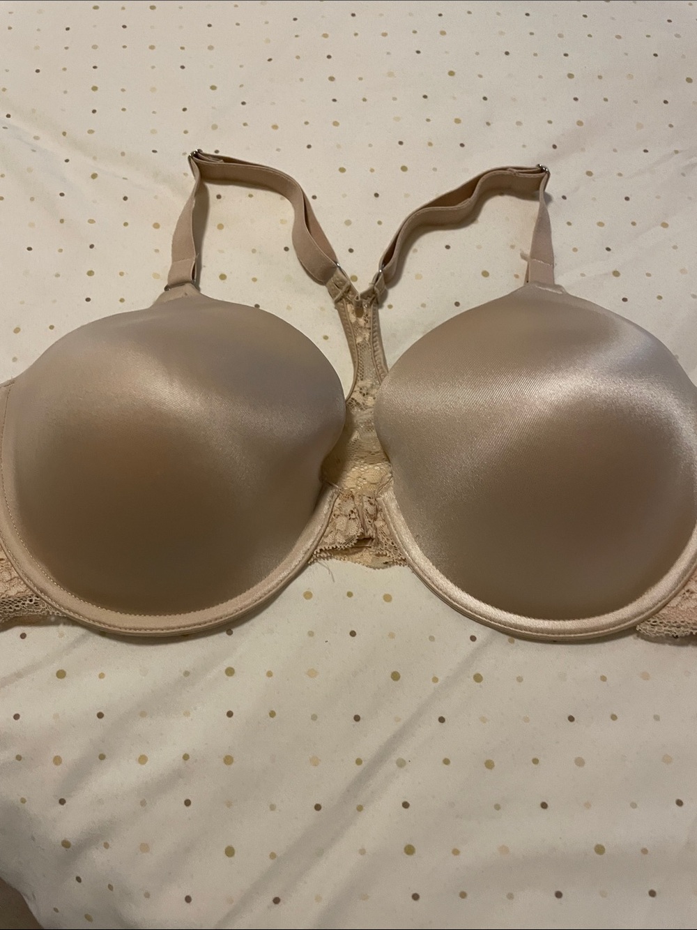 Maidenform Smooth Beige T-Shirt Bra with Lace Trim